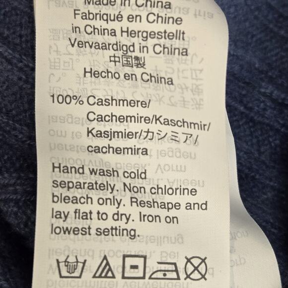 Madewell 100% Cashmere Cardigan Sweater Womens XS Blue Tie Dye Ribbed Knit Boho - Picture 7 of 10